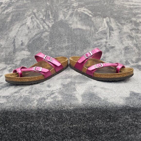 Birkenstock Mayari Sandals Womens 8 Magenta Haze Toe Loop Leather - Picture 3 of 15